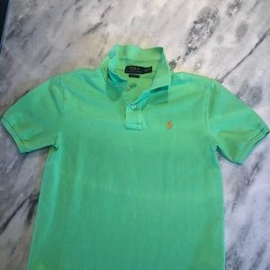 Ralph Laure Polo lime green/orange pony short sleeve.